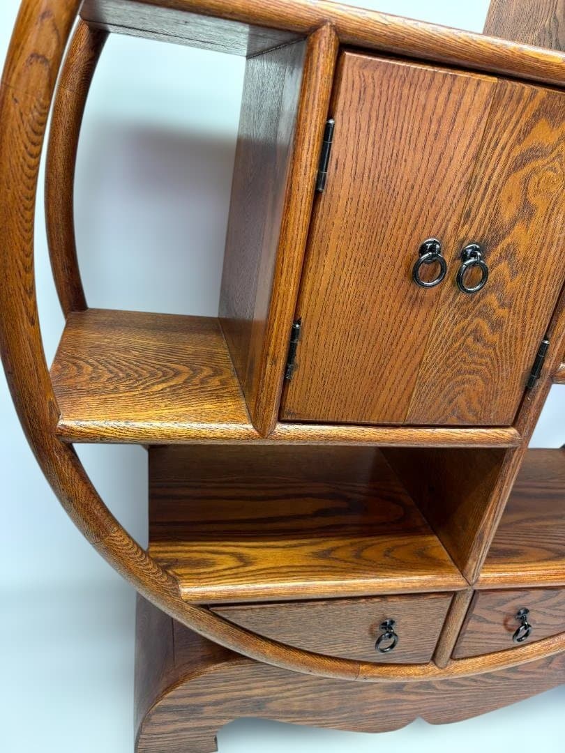 中国家具　円型　飾り棚　丸棚　シノワズリ　和風 01d108