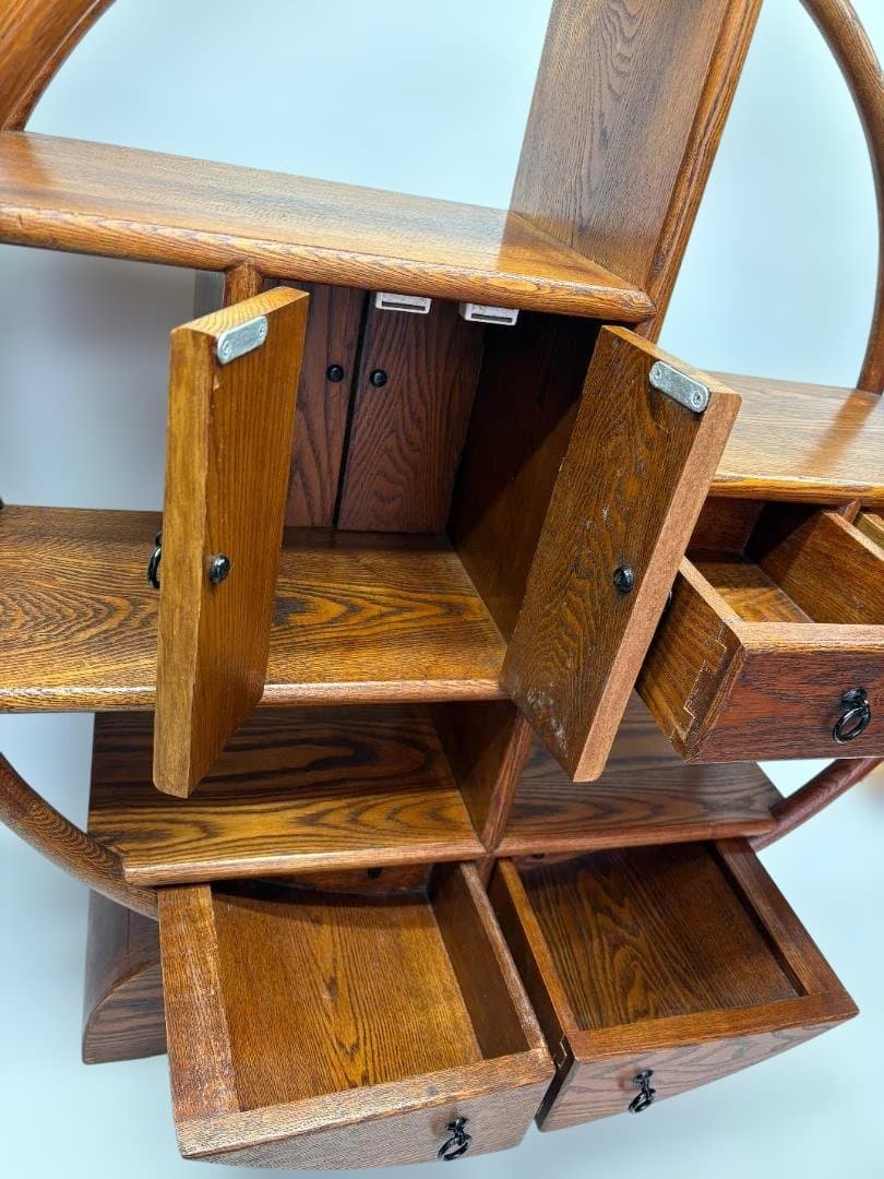 中国家具　円型　飾り棚　丸棚　シノワズリ　和風 01d108