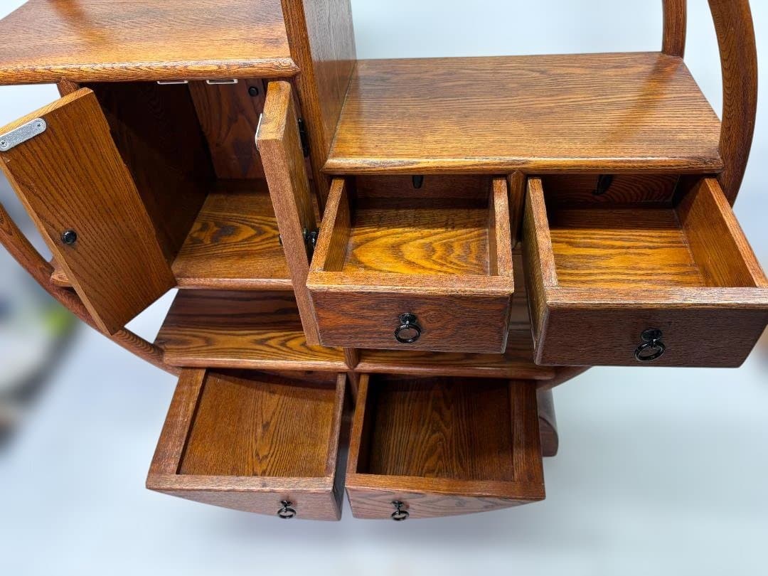 中国家具　円型　飾り棚　丸棚　シノワズリ　和風 01d108