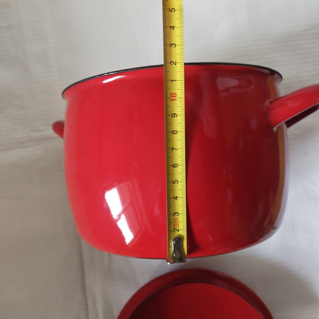 【良品】KOCKUMS　ヴィンテージ ホーロー両手鍋　スウェーデン　北欧　レッド