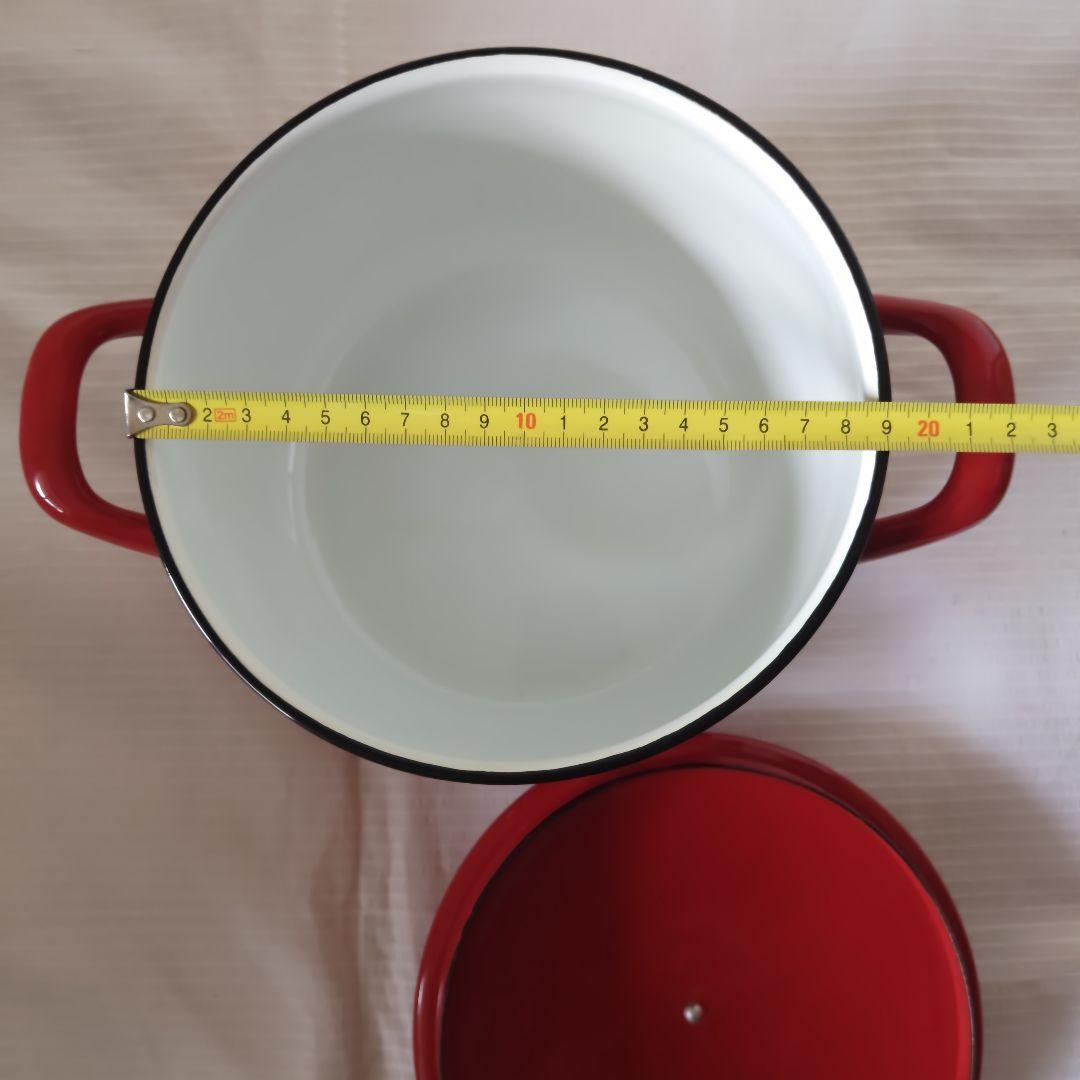 【良品】KOCKUMS　ヴィンテージ ホーロー両手鍋　スウェーデン　北欧　レッド