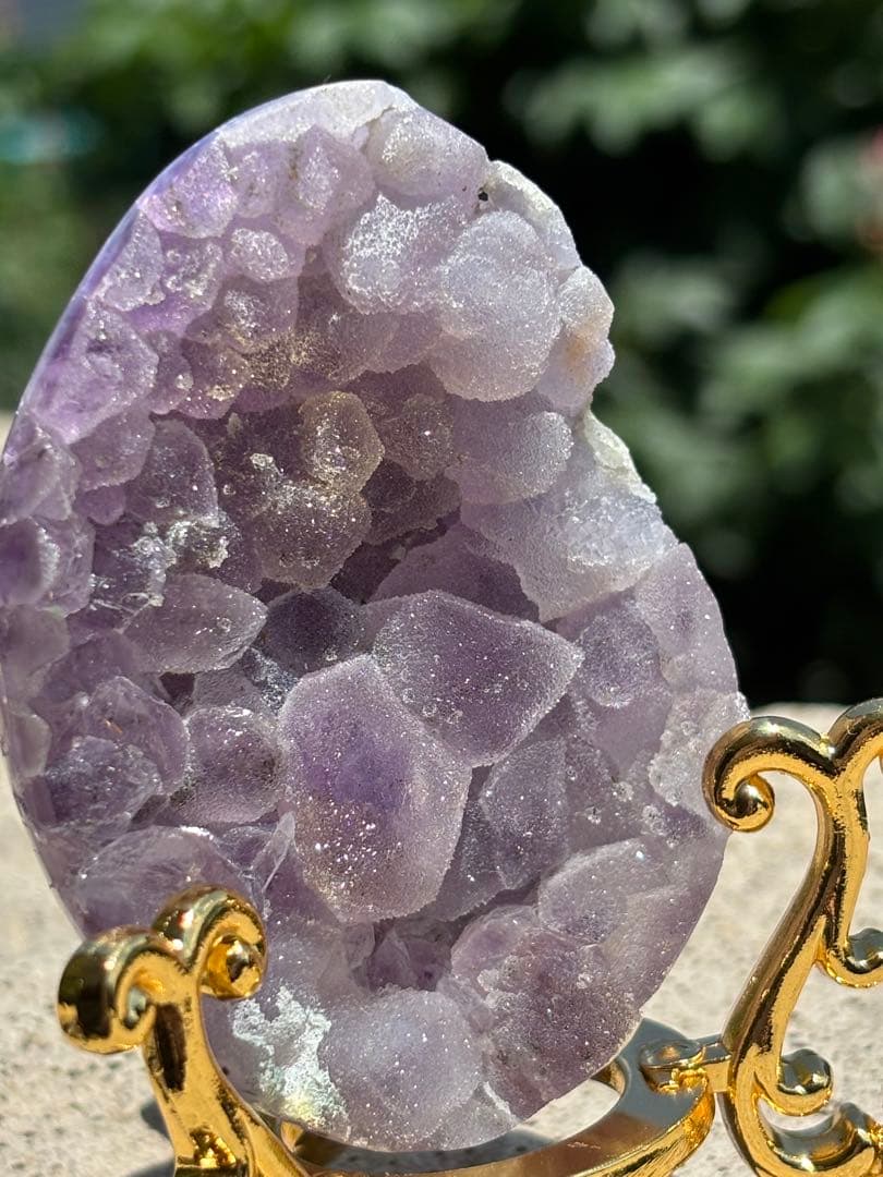 ブラジル産！希少！最高品質⭐アメジストたまご⭐2回結晶⭐ファイアー共生⭐N156