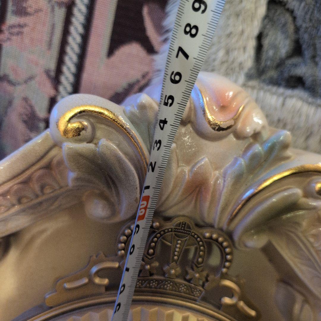 クラシックスロココタイル 掛時計 アイボリー ゴールド