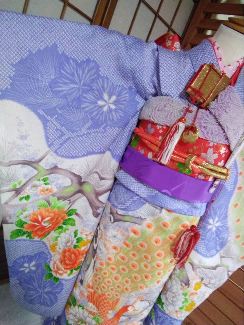 7歳向け・化繊のお着物セットです