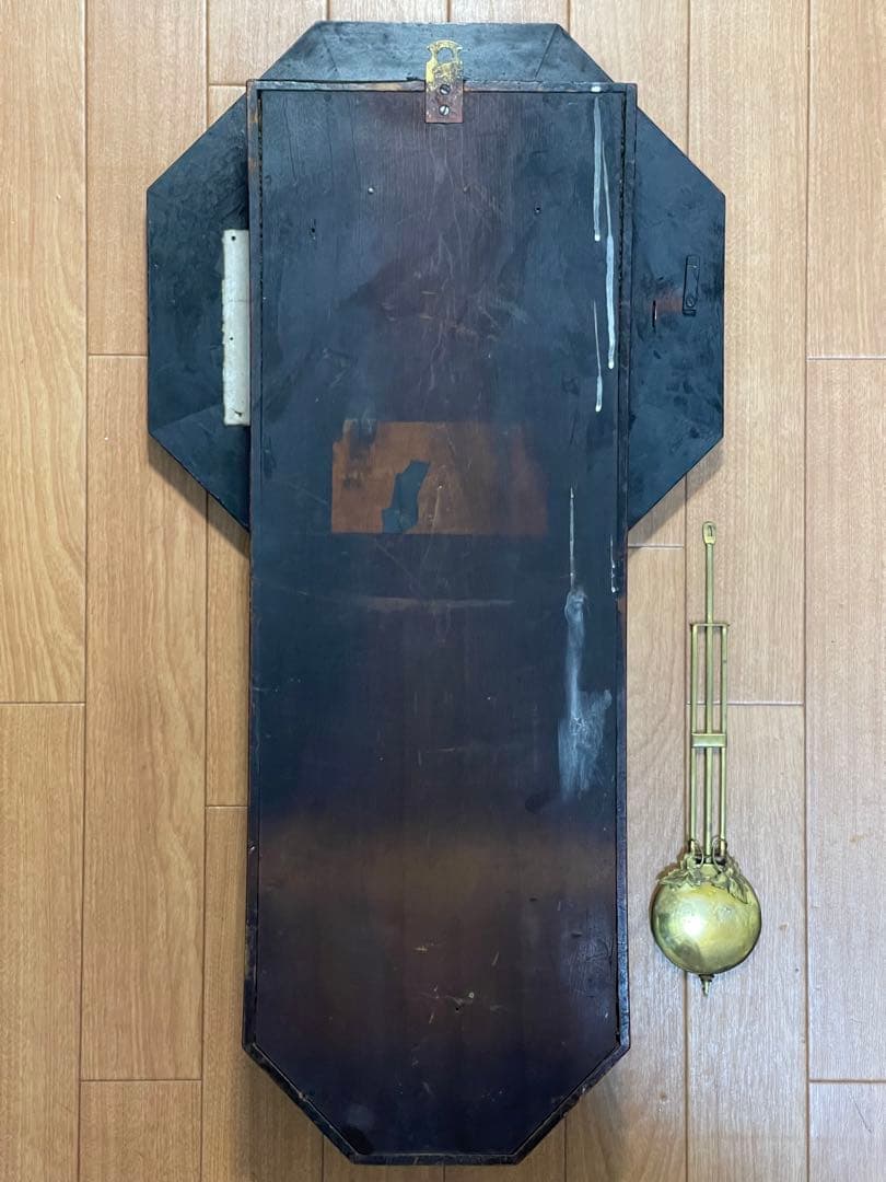 動作品 尾張時計 カレンダー付10吋八角尾長 柱時計