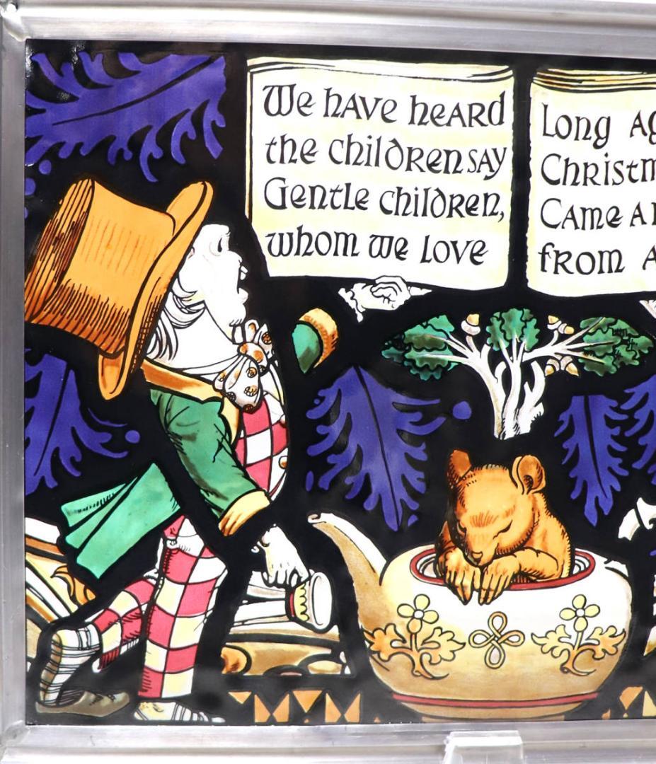 ルイス・キャロル 不思議の国のアリス ヴィンテージ ステンドグラス 狂ったお茶会