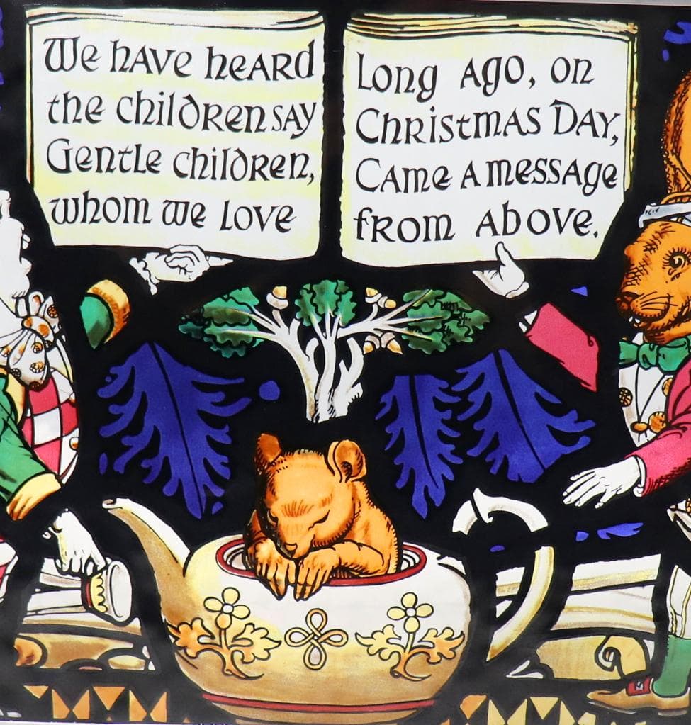 ルイス・キャロル 不思議の国のアリス ヴィンテージ ステンドグラス 狂ったお茶会