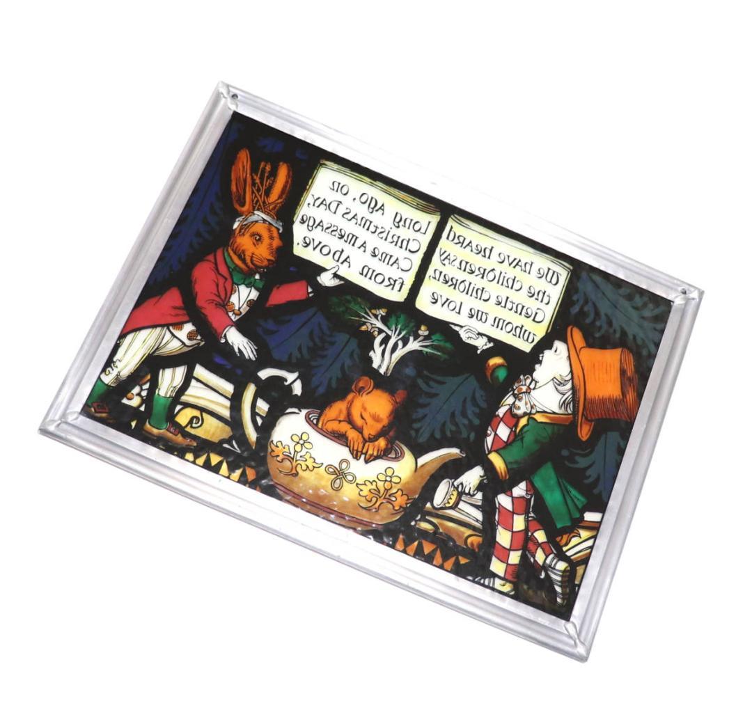 ルイス・キャロル 不思議の国のアリス ヴィンテージ ステンドグラス 狂ったお茶会