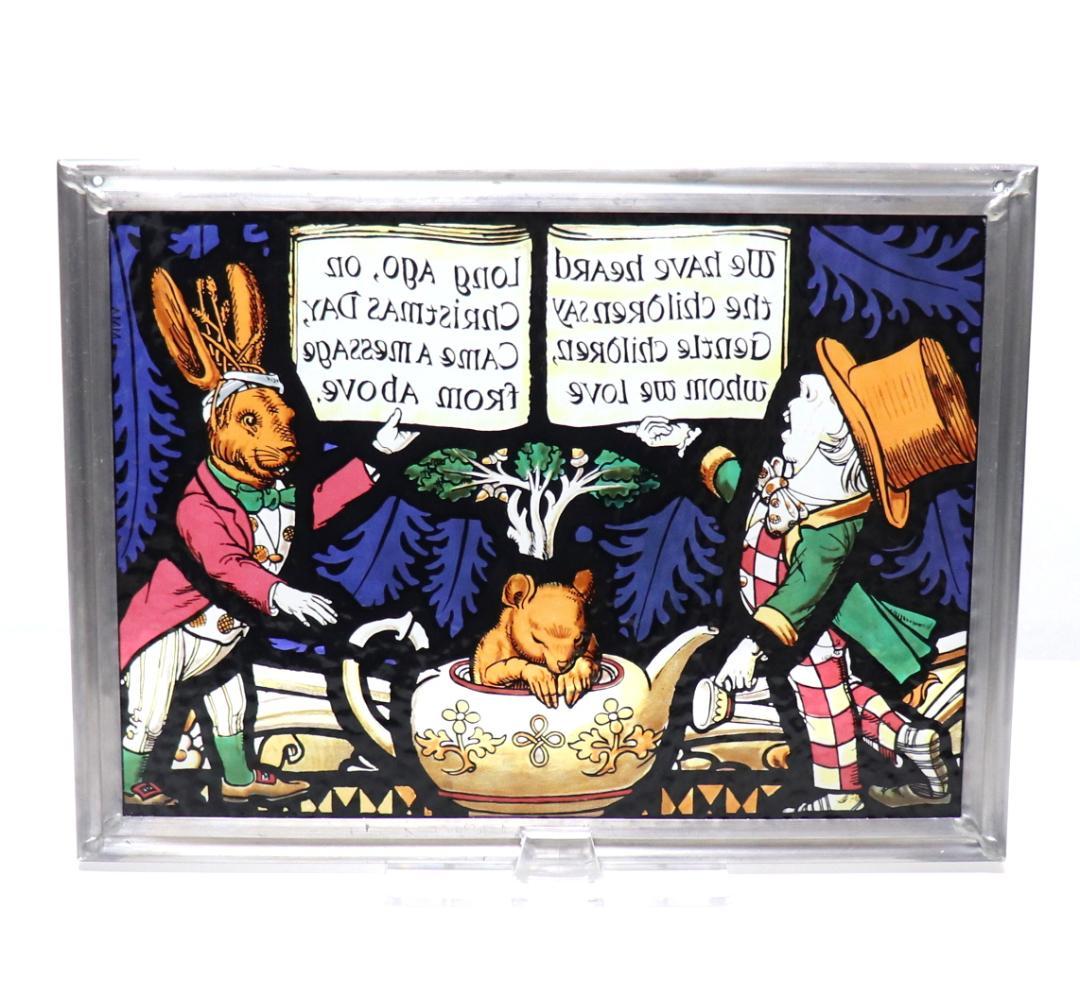 ルイス・キャロル 不思議の国のアリス ヴィンテージ ステンドグラス 狂ったお茶会