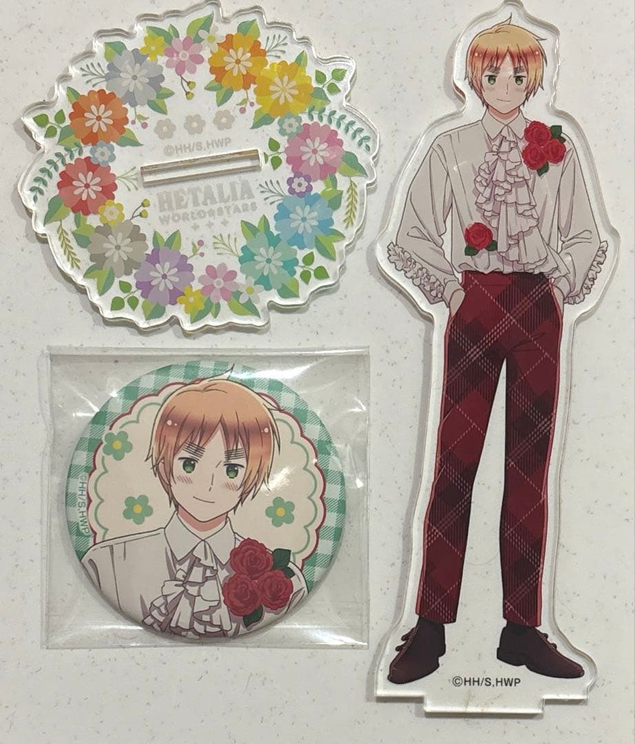 ヘタリア イギリス 缶バッジ アクスタ アクリルスタンド フラワー