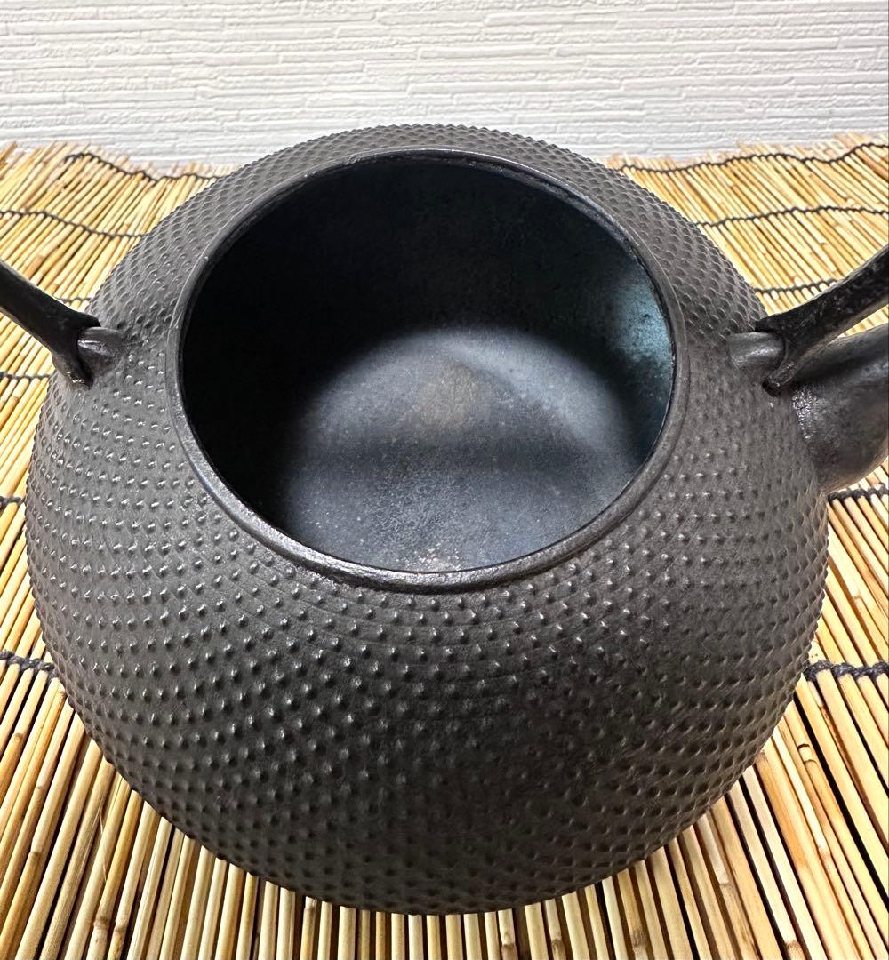 未使用品、供箱付 南部藤枝工房 藤枝 昌行作 12型アラレ 南部鉄瓶