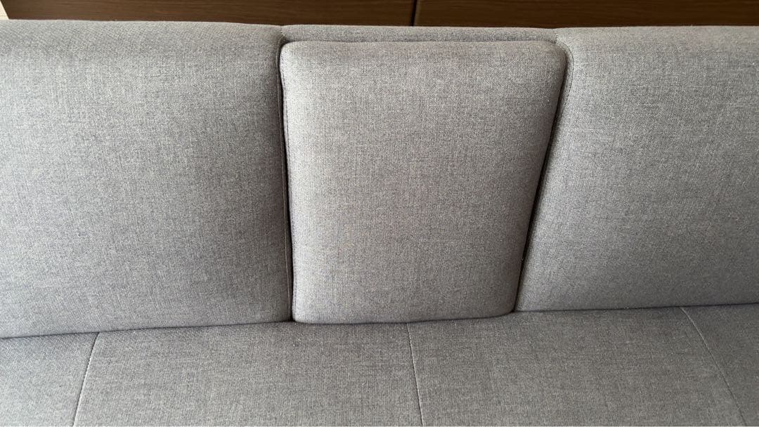 【大きめ】ローソファ リクライニング付き（グレー）1.85m×1m