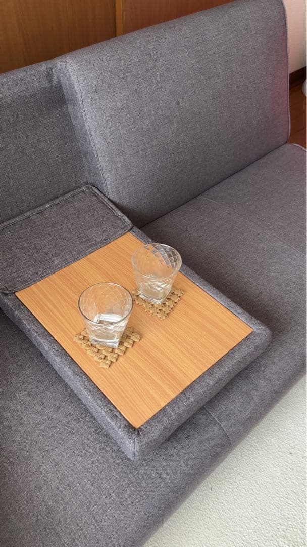 【大きめ】ローソファ リクライニング付き（グレー）1.85m×1m