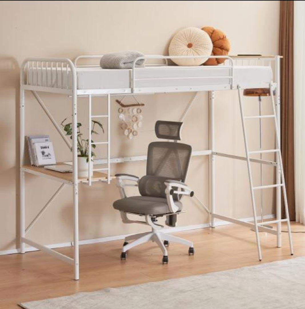 新品未使用　ロフトベッド　シングル　ホワイト