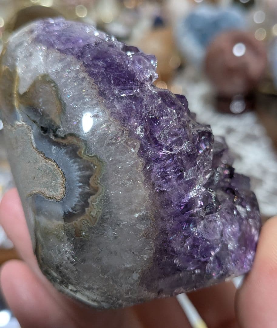 hhkk☆クラスター☆ウルグアイ産☆ファントム☆天使の指紋☆台座付き☆