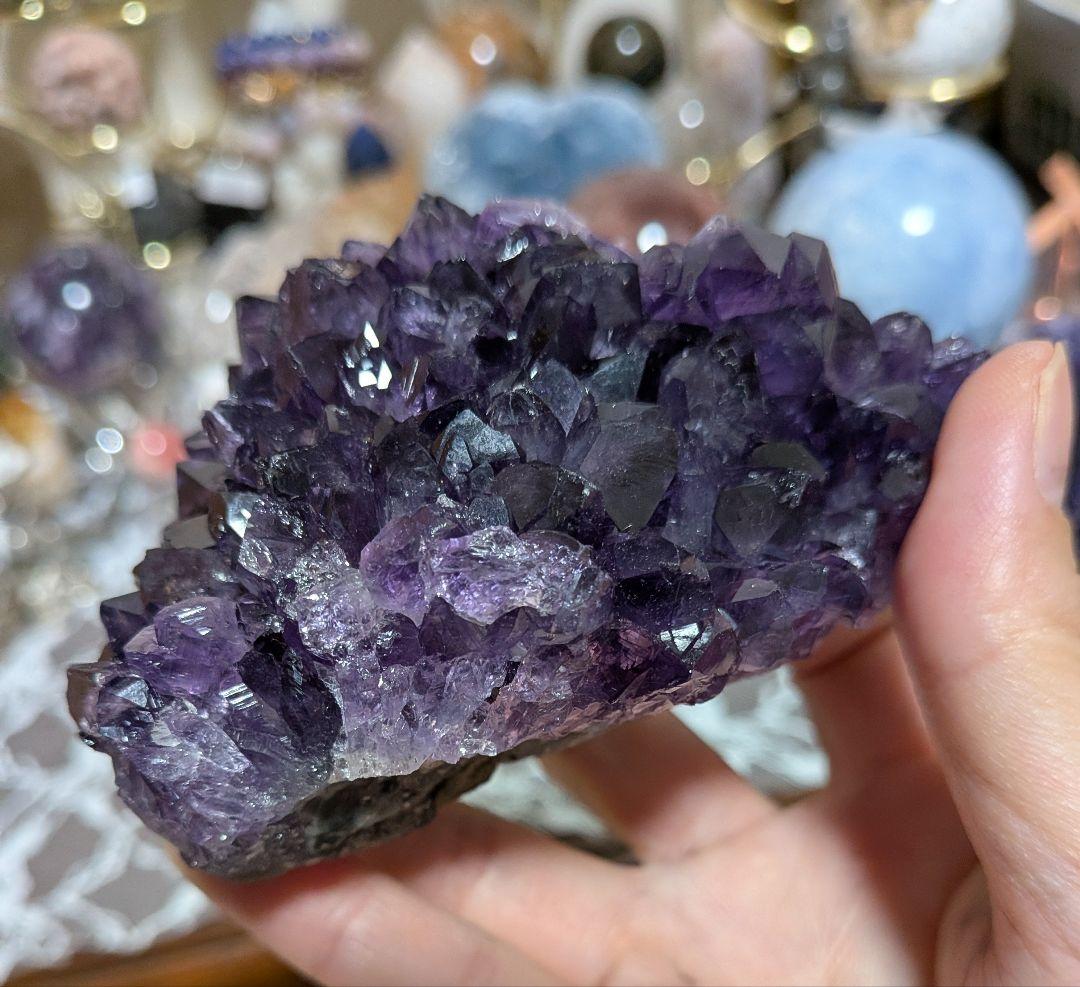 hhkk☆クラスター☆ウルグアイ産☆ファントム☆天使の指紋☆台座付き☆