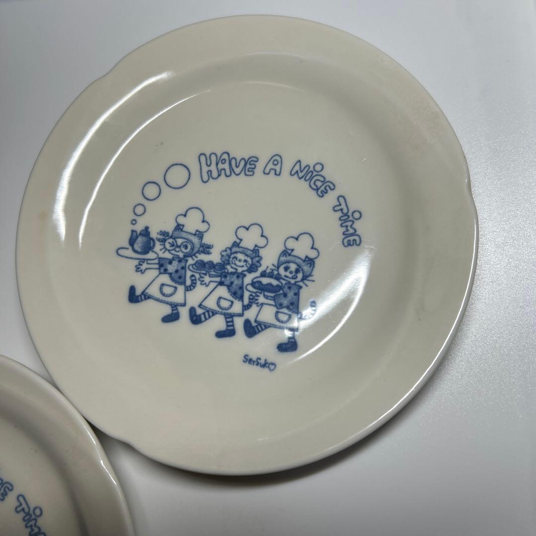 昭和レトロ 田村セツコ SETSUKO 小皿 皿 2枚 プレート イラスト