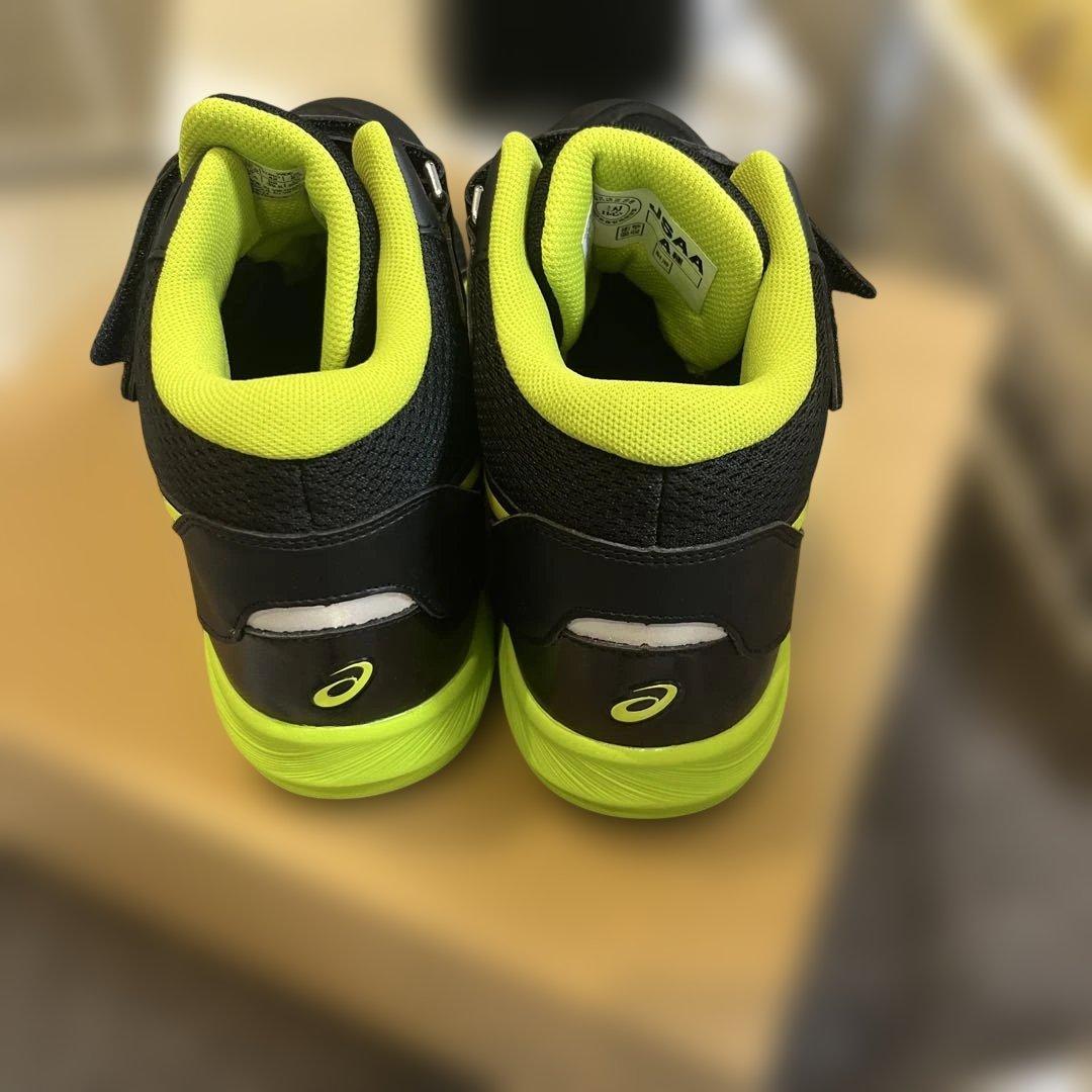 asics ブラック/ライム ハイカット安全靴 26.0cm