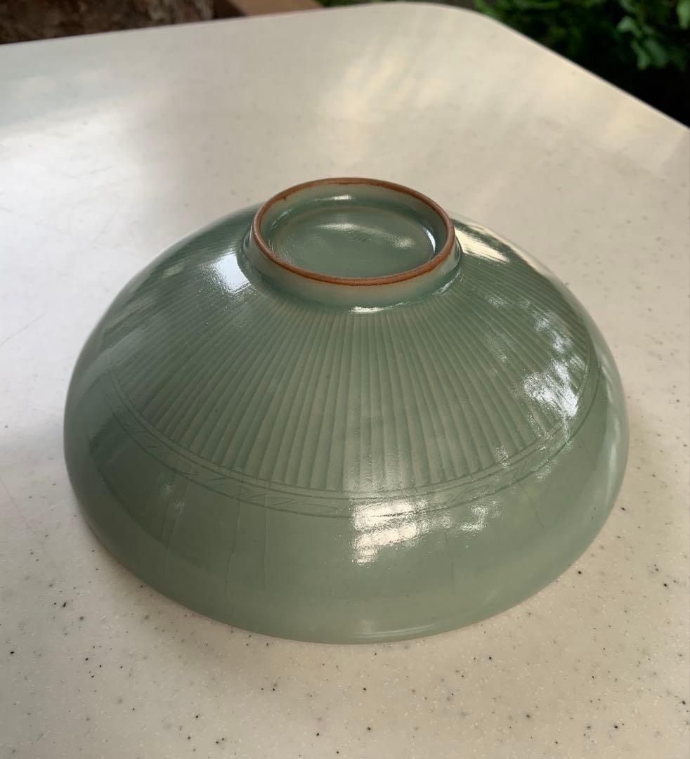 希少 三和高麗焼 青磁 象嵌雲鶴文 鉢 菓子鉢 戦前