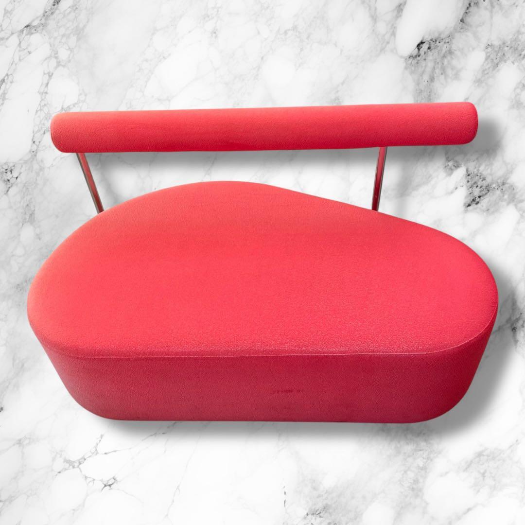 モダンデザイン 赤 ソファ 背もたれ付き／幅127cm インテリア・撮影・待合