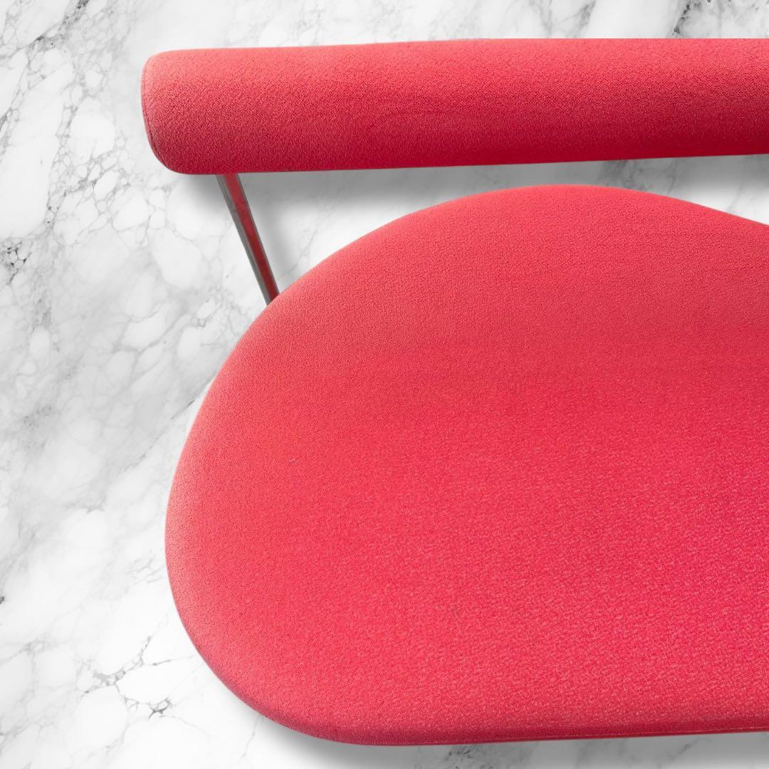モダンデザイン 赤 ソファ 背もたれ付き／幅127cm インテリア・撮影・待合