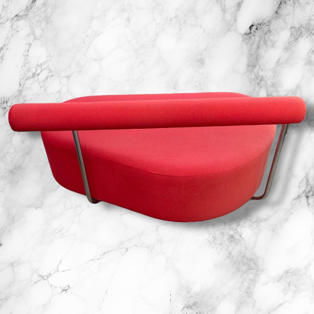 モダンデザイン 赤 ソファ 背もたれ付き／幅127cm インテリア・撮影・待合