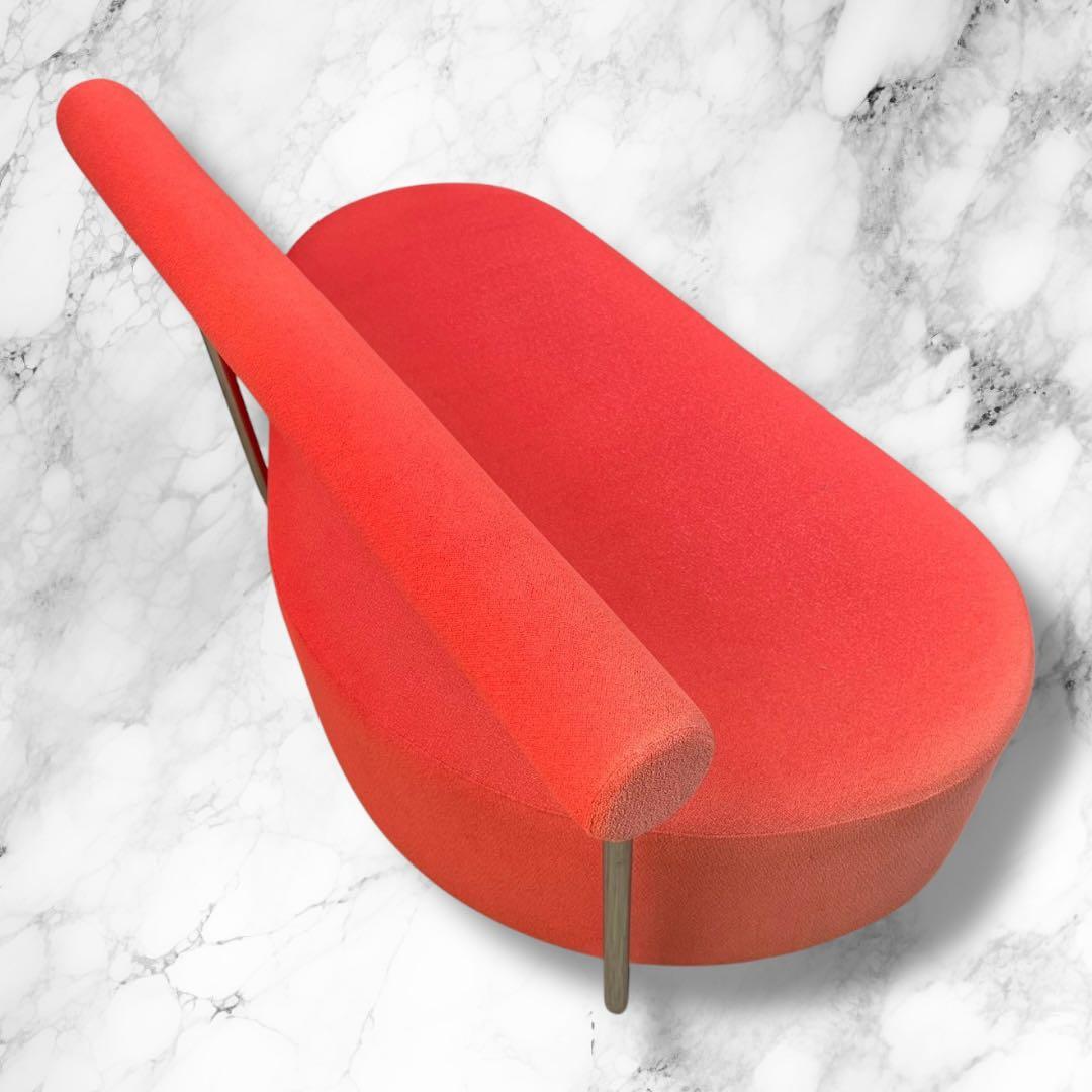 モダンデザイン 赤 ソファ 背もたれ付き／幅127cm インテリア・撮影・待合