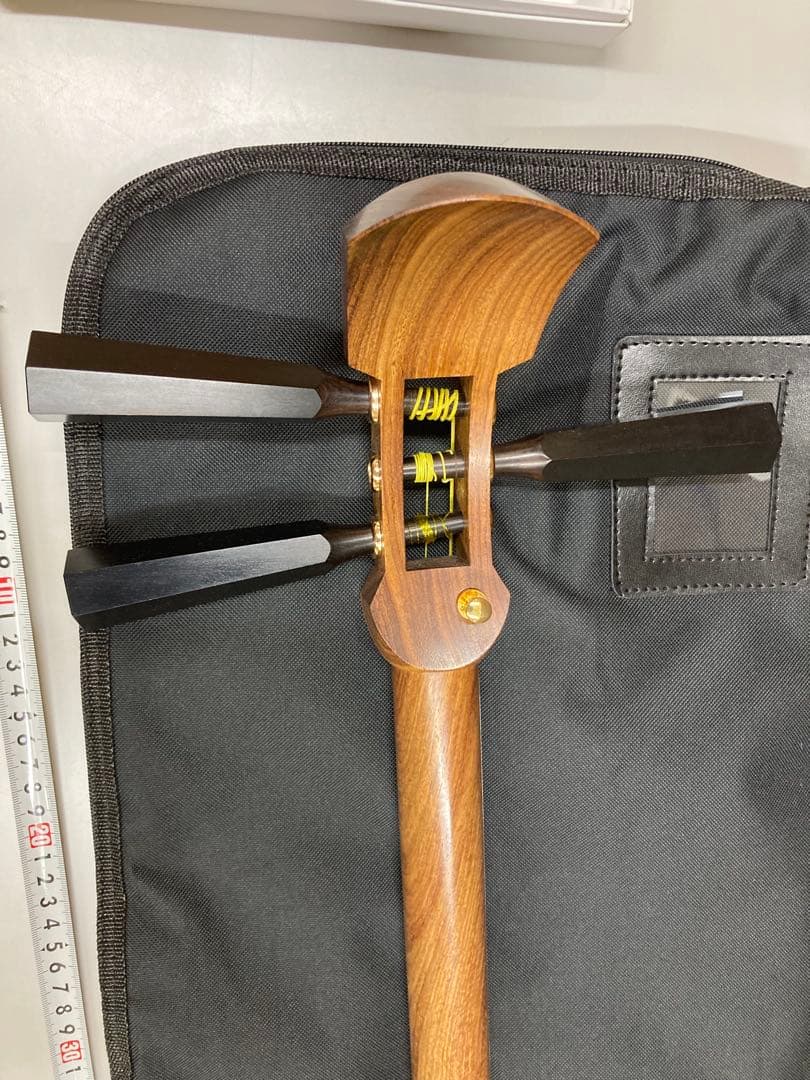 【津軽三味線】初心者セット　約1年使用　撥、駒、指掛け、黒いソフトケース付き