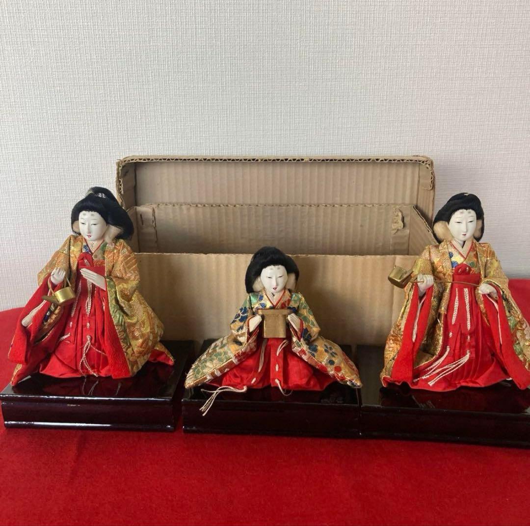 雛人形 三人官女 1956年 ビンテージ & 高杯2個 - メルカリ