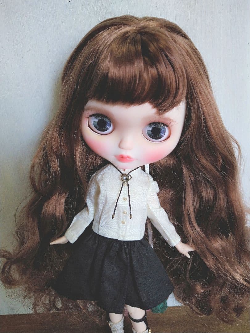 305※アイボリーのスタンドシャツとループタイのセット※ブライスアウトフィット