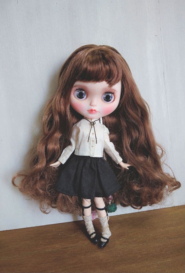 305※アイボリーのスタンドシャツとループタイのセット※ブライスアウトフィット