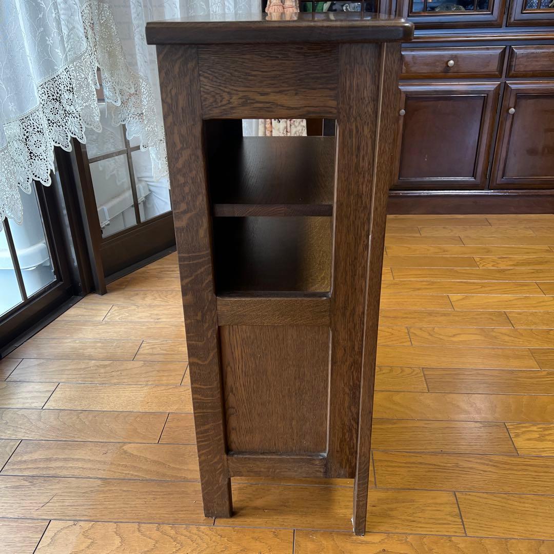 木製ラック ダークブラウン 2段棚 4引き出し