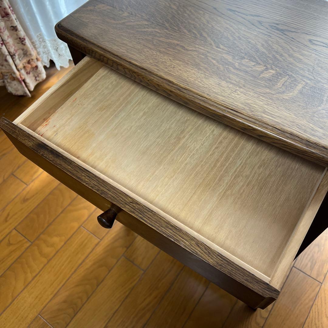 木製ラック ダークブラウン 2段棚 4引き出し