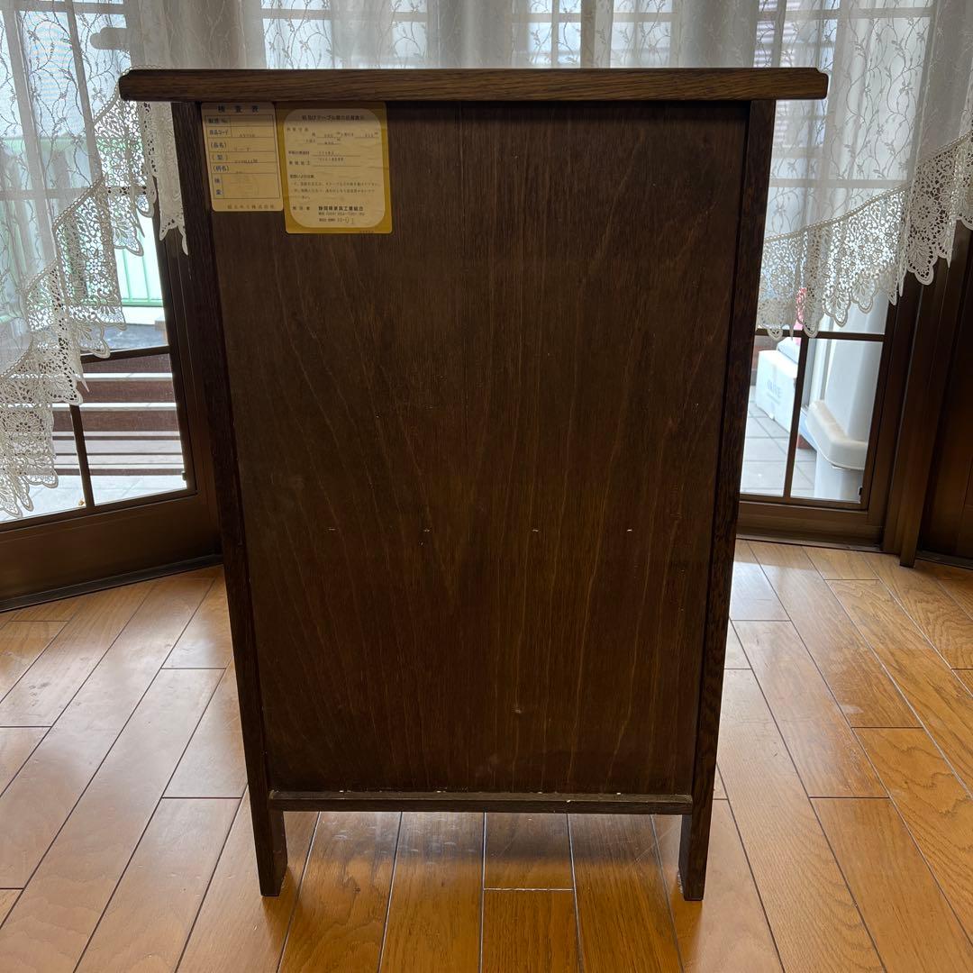 木製ラック ダークブラウン 2段棚 4引き出し