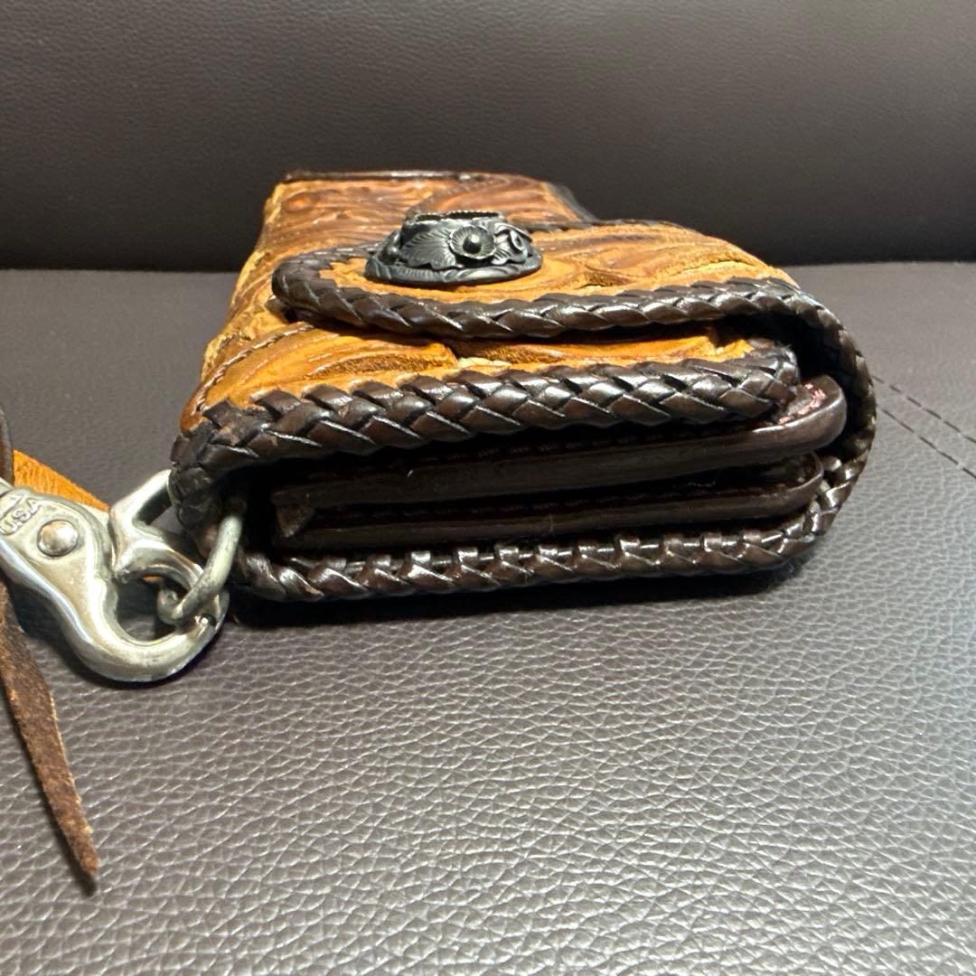 レザークラフ　優　レザー　バイカーズ　ウォレット　レザーチェーン付