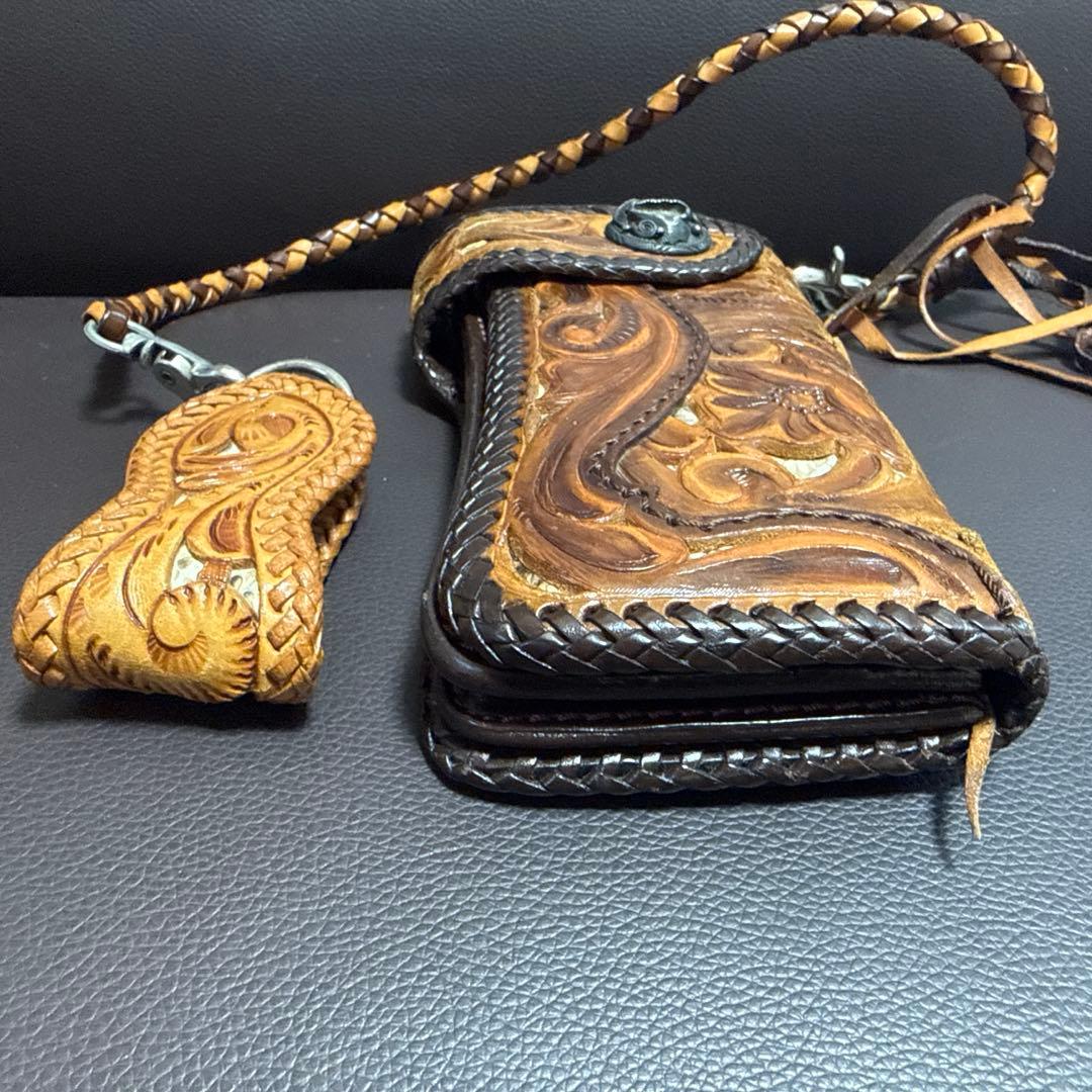 レザークラフ　優　レザー　バイカーズ　ウォレット　レザーチェーン付