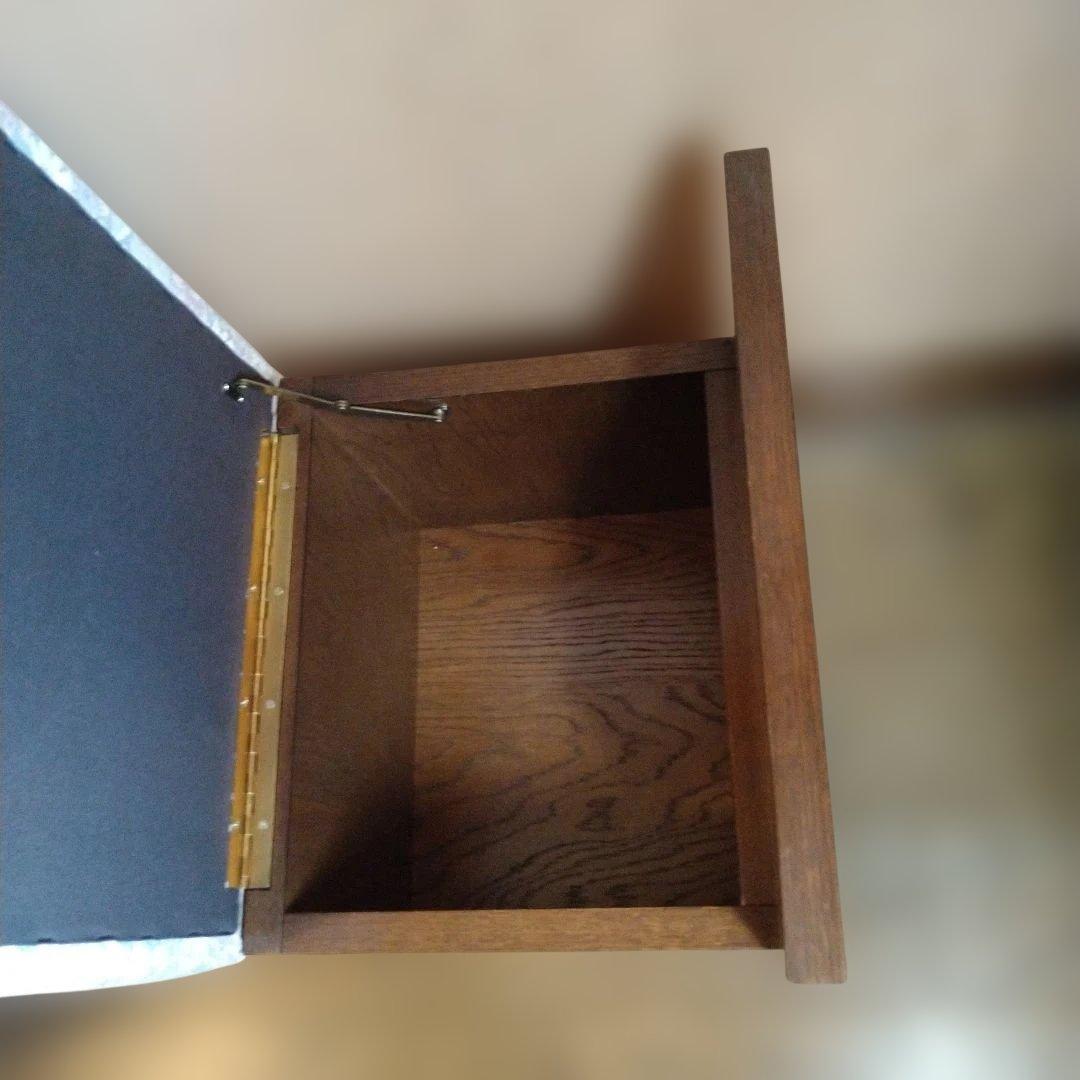 【昭和レトロ】カリモク　ドマーニ　背もたれ付き木製スツール