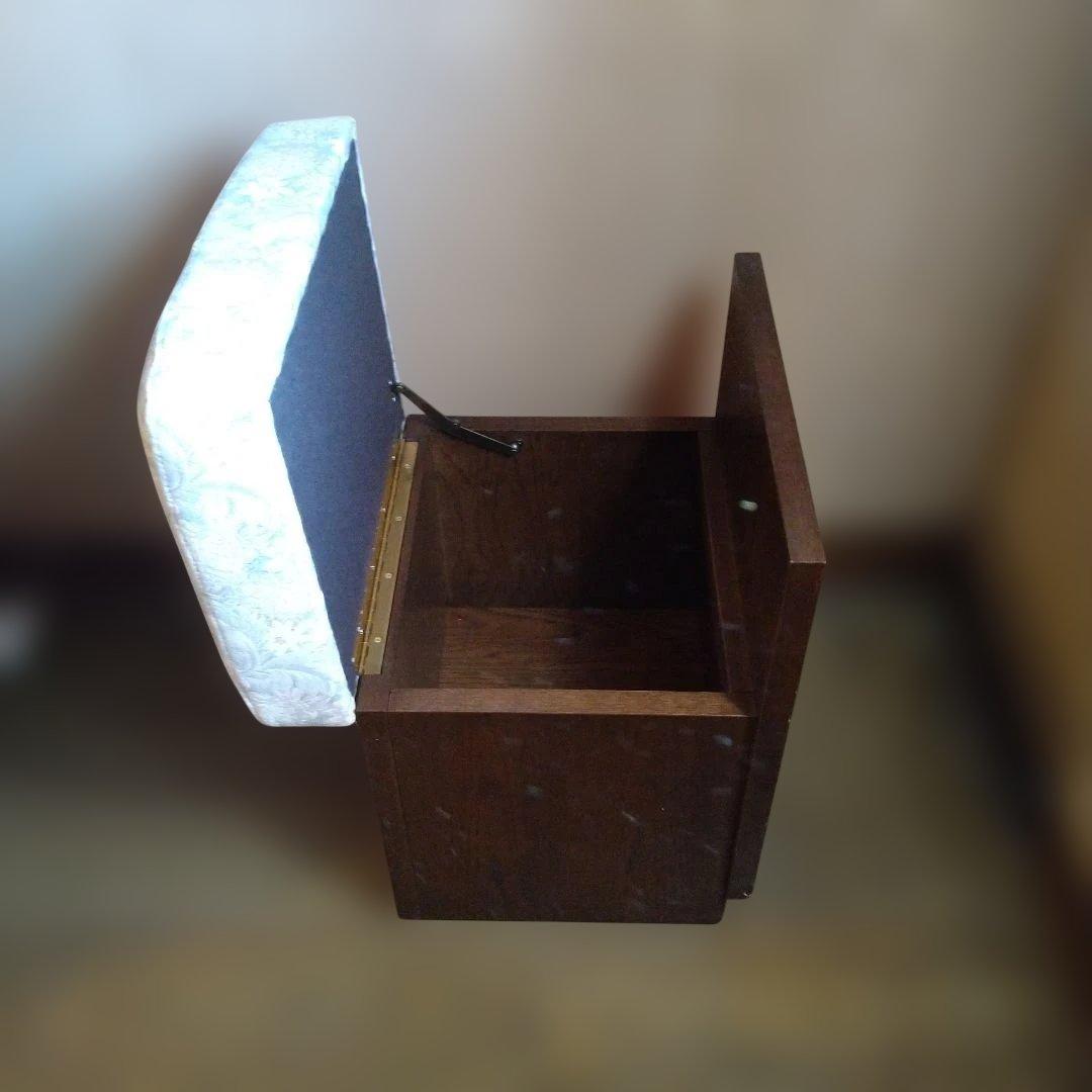 【昭和レトロ】カリモク　ドマーニ　背もたれ付き木製スツール