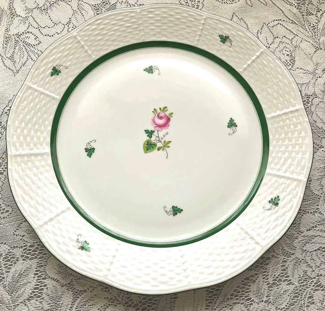 未使用品　19㎝ディナープレート2枚　HERENDウィーンの薔薇