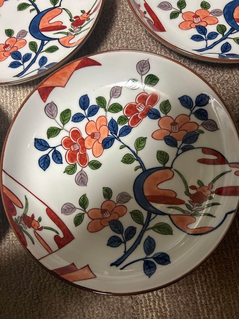 源右衛門　20cm 花柄の皿 5枚セット