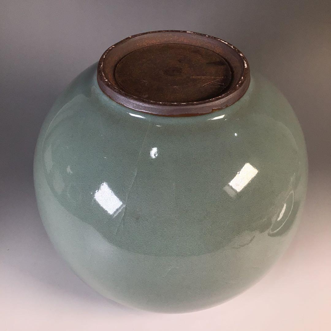 M246 水指 『椿窯 五島哲造』『蕨釉水指』 共箱 茶道具