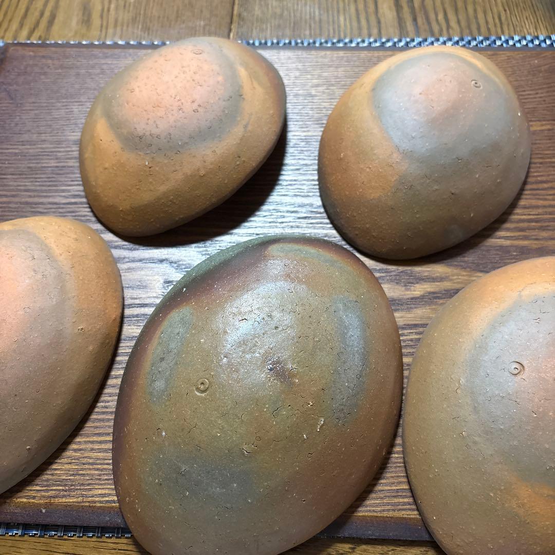 備前焼　金重友邦作品　5客皿　未使用　箱あり