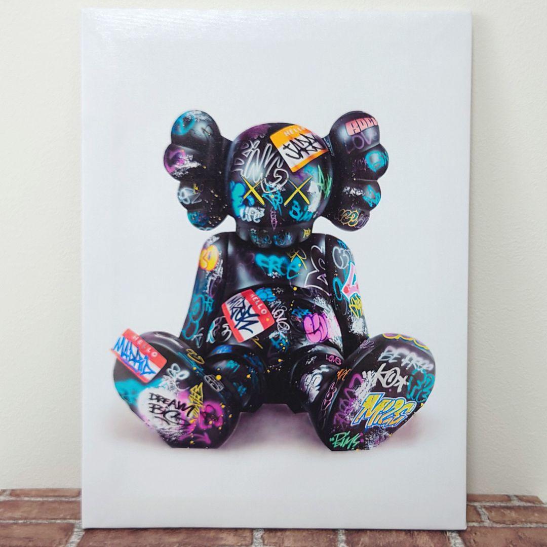 アート パネル カウズ KAWS 絵 パネル キャンバス 壁掛け 木枠付き