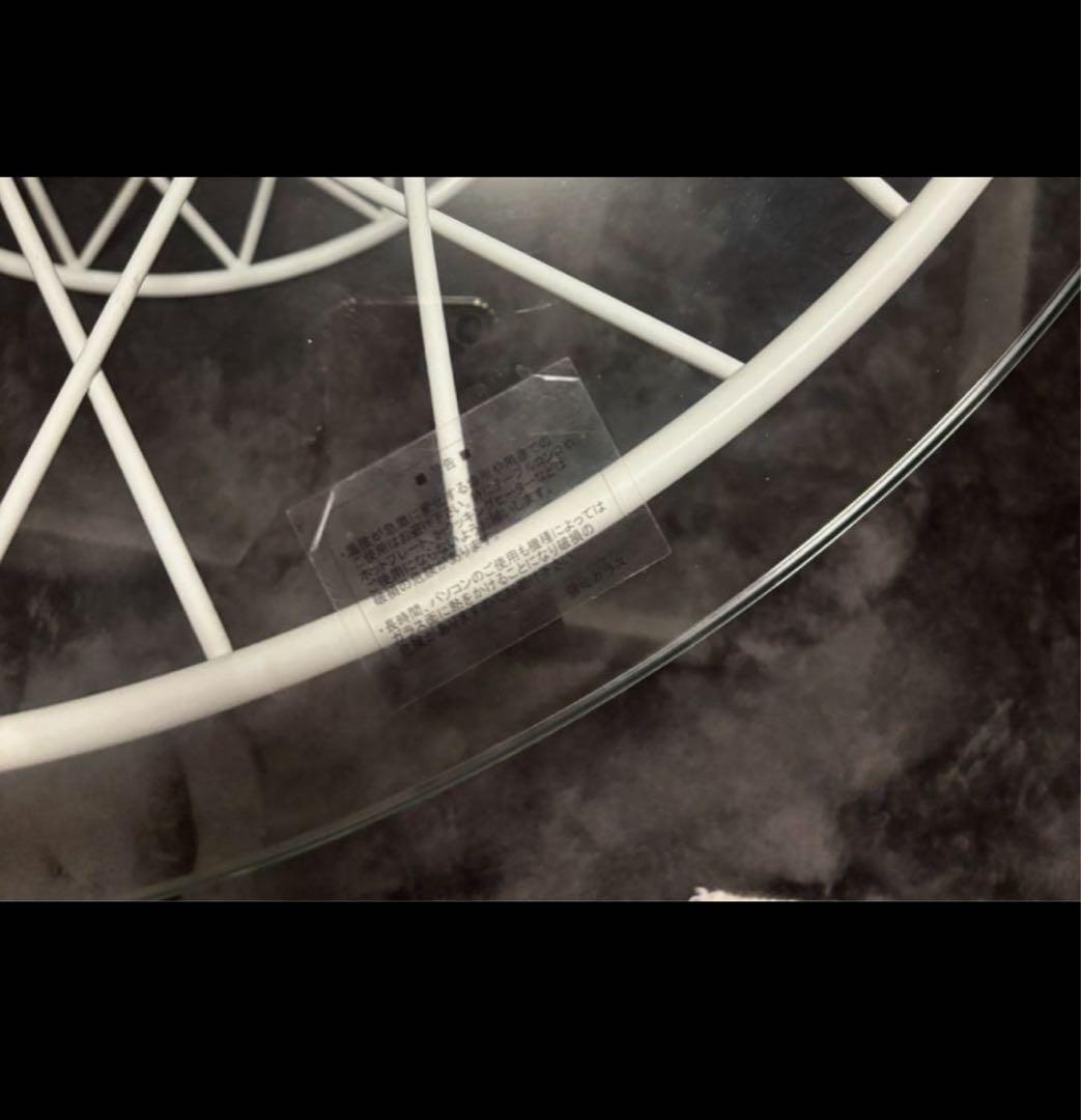 【値下げ】Francfranc マーリアコーヒーテーブル クリアホワイトφ800