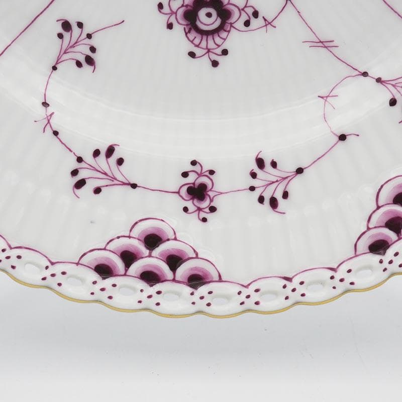 ロイヤルコペンハーゲン バーガンディ フルレース プレート 17.5cm #1