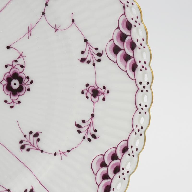 ロイヤルコペンハーゲン バーガンディ フルレース プレート 17.5cm #1