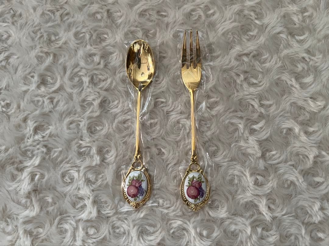 エインズレイ　陶器の装飾　カトラリーセット　スプーン＆フォーク〈10本セット〉