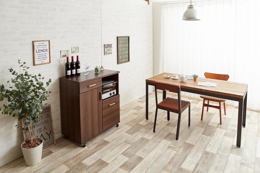 《新品・送料無料》レンジ台 キャスター付き 80cm