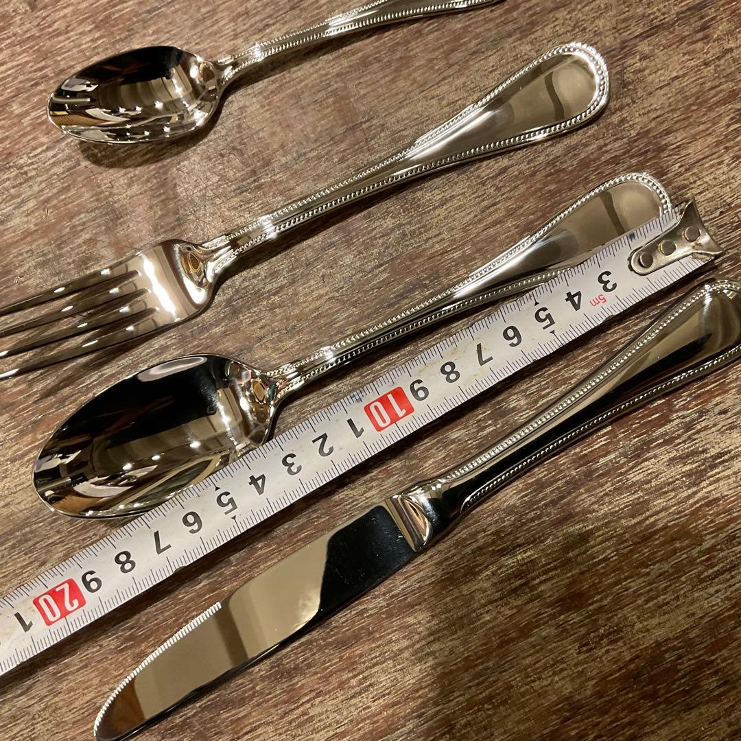 高品質！18ー10ラッキーウッド LUCKYWOOD カトラリーセット 24本