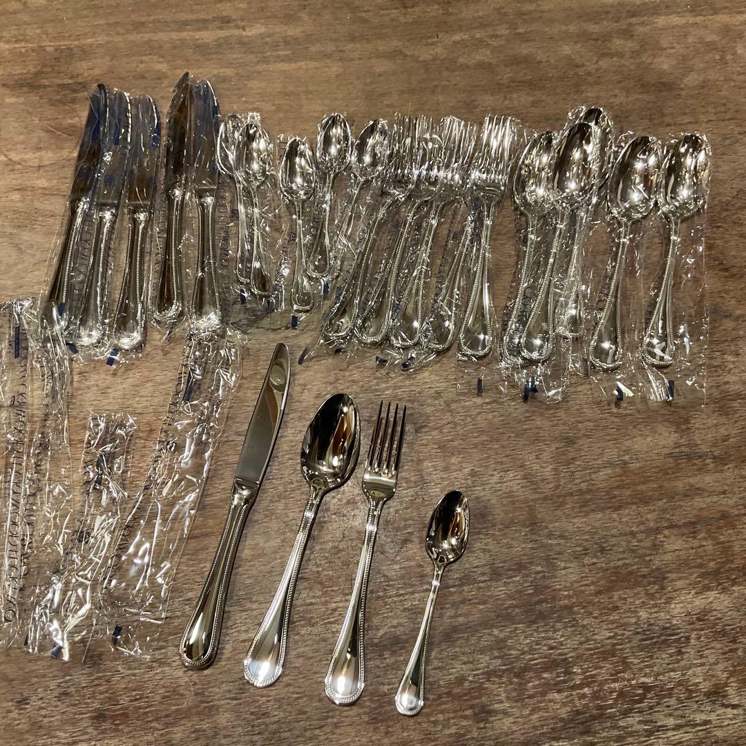 高品質！18ー10ラッキーウッド LUCKYWOOD カトラリーセット 24本